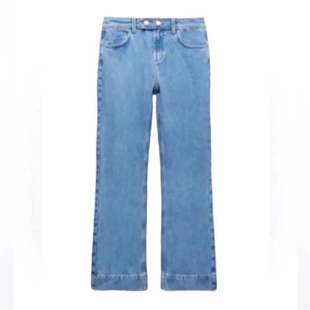 Zara Blue Flare Leg Jeans (Size 8)